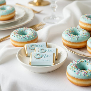 Sweet One Donut 1st Birthday Pastel Blue Hershey's Miniatures