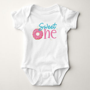 Sweet One Donut Baby Girl First Birthday  Bodysuit