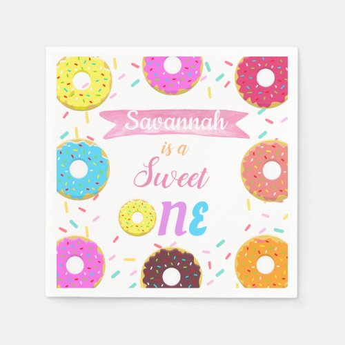 Sweet One Donut Birthday Invitation Paper Plates R Napkins