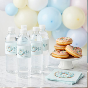Sweet One Donut Birthday  Water Bottle Label