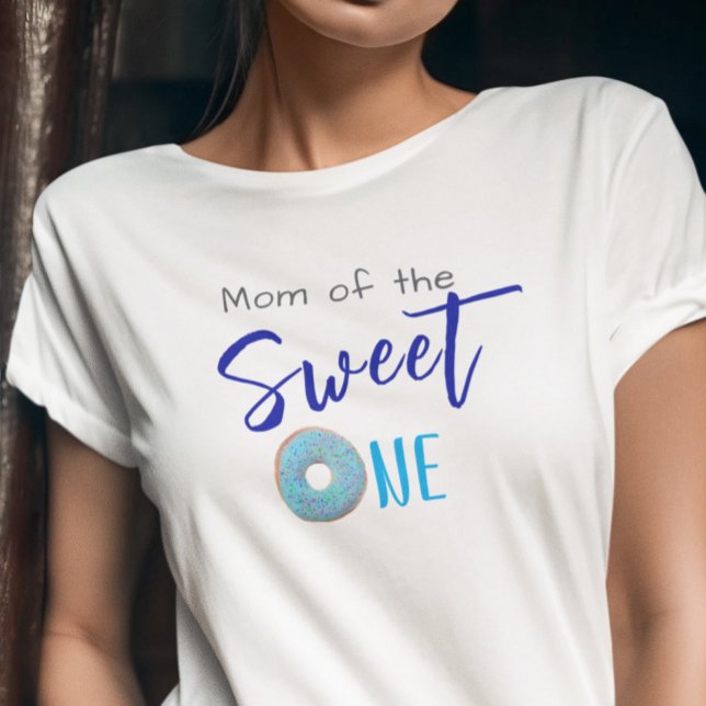 Sweet One Donut Blue 1st Birthday Party Mom T-Shirt (Creator Uploaded)