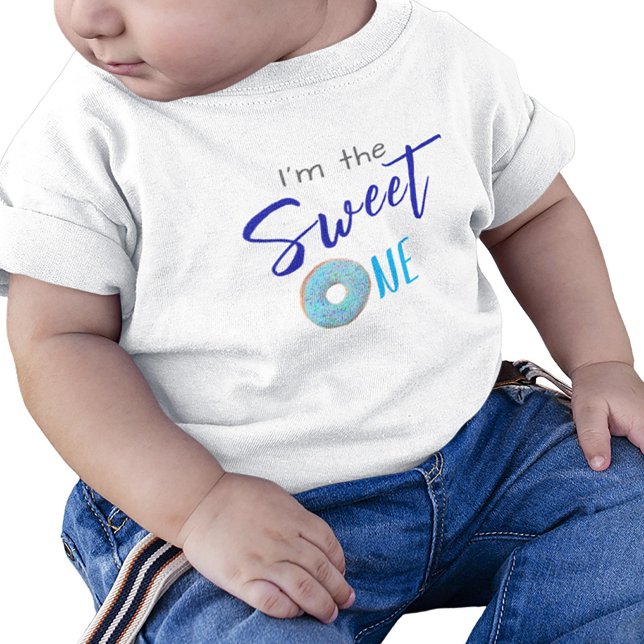 Sweet One Donut Blue Boy 1st Birthday Party Baby T-Shirt (Creator Uploaded)