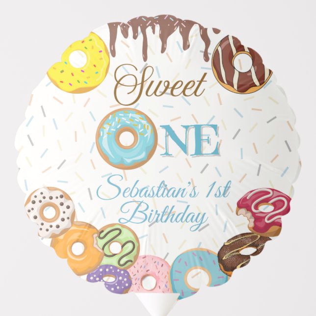 Sweet One Donut First Birthday Party Balloon (Front)
