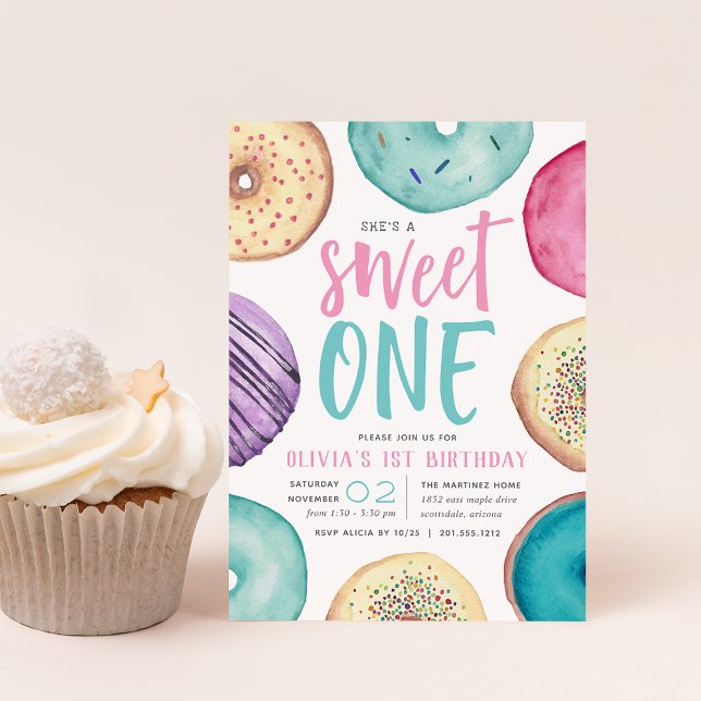 Sweet One | Donut First Birthday Party Invitation (Creator Uploaded)