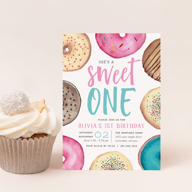 Sweet One | Donut First Birthday Party Invitation (Creator Uploaded)
