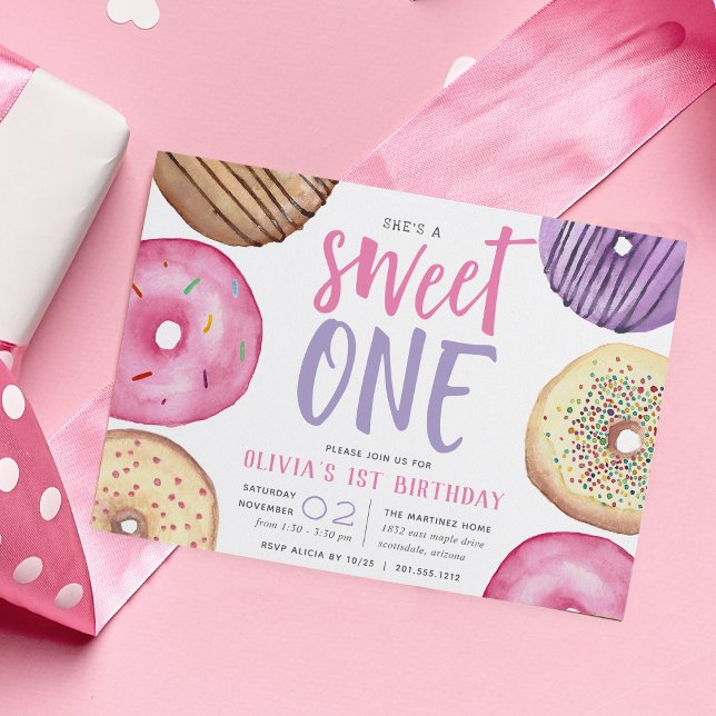 Sweet One | Donut First Birthday Party Invitation (Creator Uploaded)