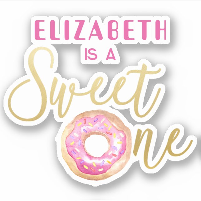 Sweet One Donut First Birthday  Sticker (Front)