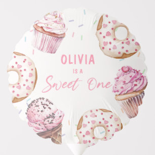 Sweet One Donut Girl Birthday Balloon