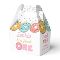 Sweet One Donut Girl First Birthday Party Favor Boxes