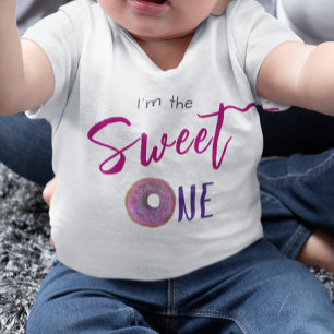Sweet One Donut Pink Girl 1st Birthday Party  Baby T-Shirt