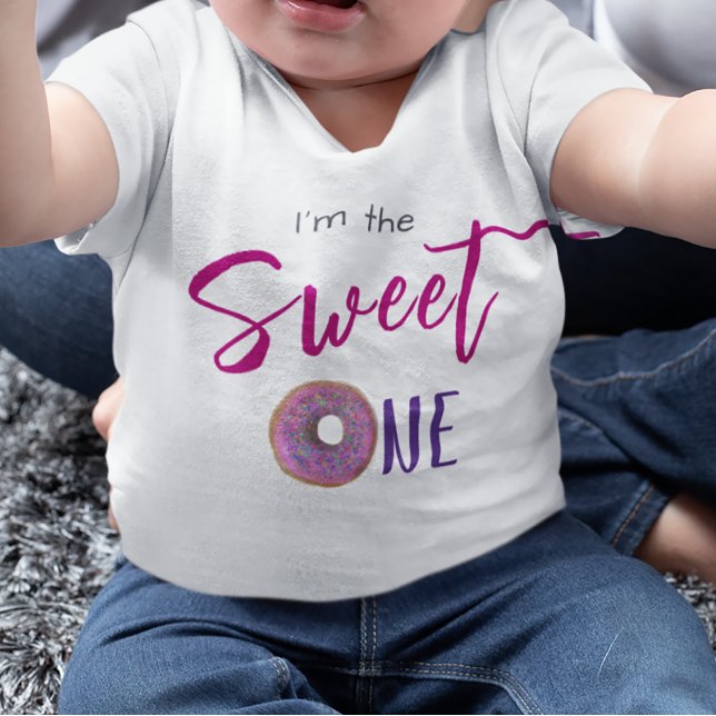 Sweet One Donut Pink Girl 1st Birthday Party  Baby T-Shirt (Creator Uploaded)
