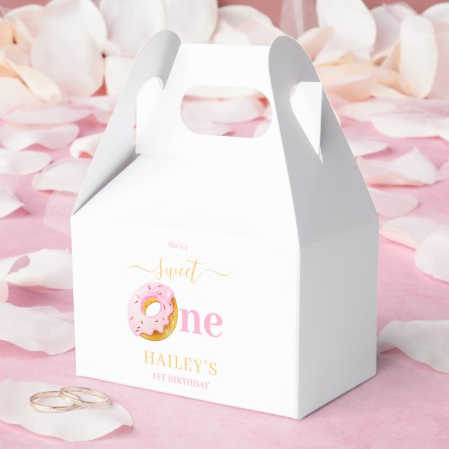 Sweet One Donuts Birthday Invitation, Girls 1st  Favor Boxes (Wedding)