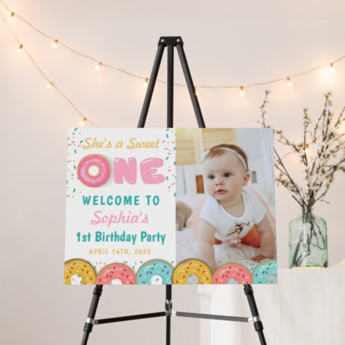 Sweet One Donuts First Birthday Party Photo Foam Board