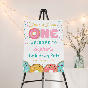 Sweet One Donuts First Birthday Party Welcome Foam Board