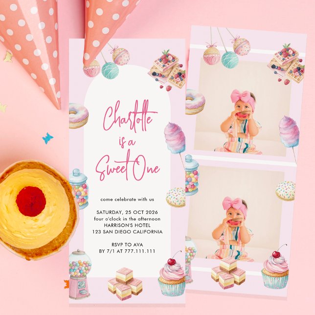 Sweet One Film Strip First Birthday Invitation (Creator Uploaded)