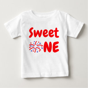Sweet One Firework 1st Birthday Baby T-Shirt