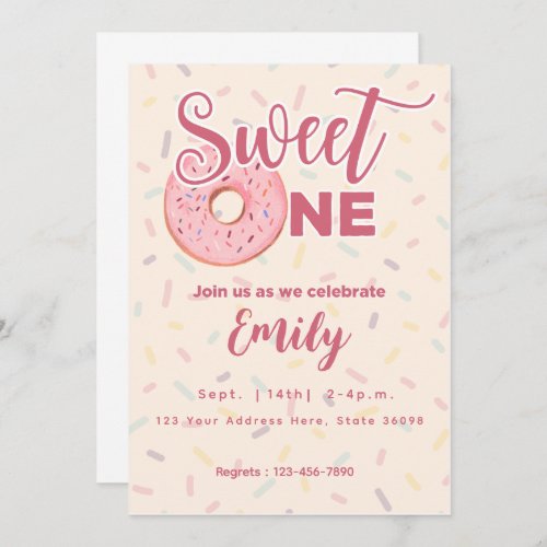 Sweet One First Bday Invitation