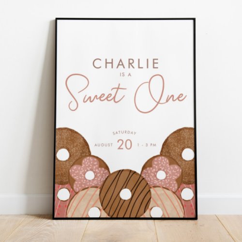 Sweet One First Birthday Donut Girls Party Poster