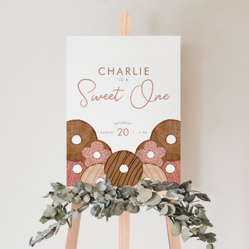 Sweet One First Birthday Donut Girls Welcome Sign