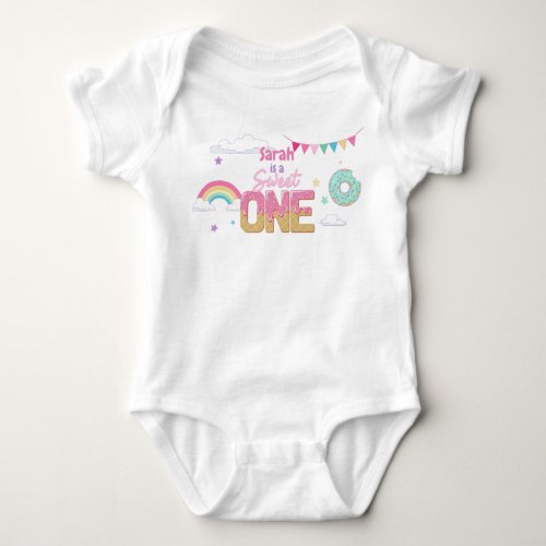 Sweet One First Birthday Girl Ice Cream Shop Baby  Baby Bodysuit