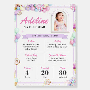 Sweet One First Birthday Milestone Poster