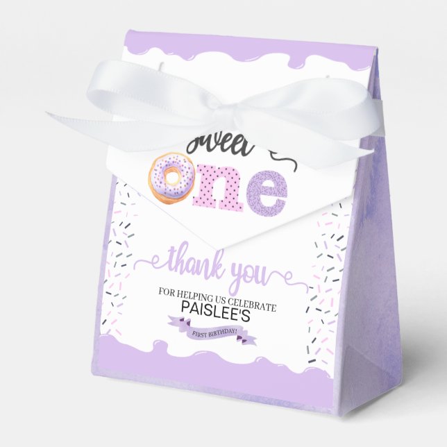Sweet One First Birthday Party Favor Box (Front Side)