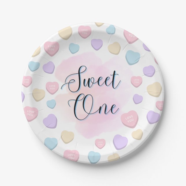 Sweet One First Birthday Party Plates (Front)