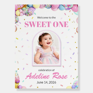 Sweet One First Birthday Welcome Sign Photo Arch