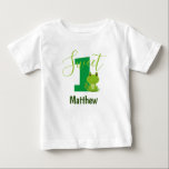 Sweet One Frog 1st birthday Baby T-Shirt<br><div class="desc">Sweet One Frog 1st Birthday party baby t-shirt with name and age! Unique and original birthday party t-shirt,  Click on "Personalize this template" to change name on the product page. Find matching products on the collection down below and contact us if you need help with the design!</div>