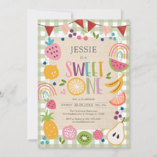 Sweet One Fruit 1st Birthday Invitation