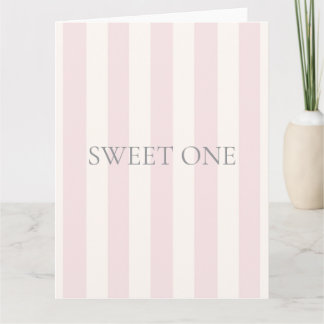 Sweet One, gift bag, pink, stripes Card