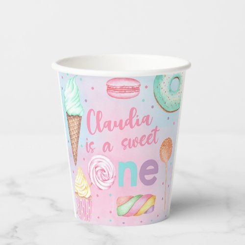 Sweet One girl 1st first birthday party paper cup Paper Cups