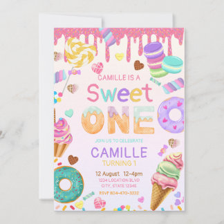 Sweet One Girl Birthday invitation