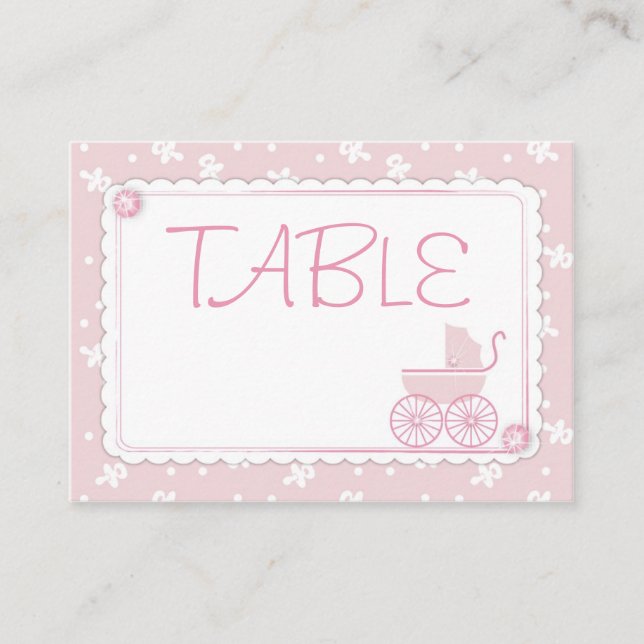 Sweet One Girl Table Card Flat Mini (Front)