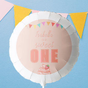 Sweet ONE, girls pink first birthday Balloon