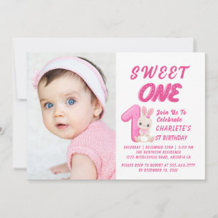 Sweet One Groovy Christmas 1st Birthday Photo Invitation