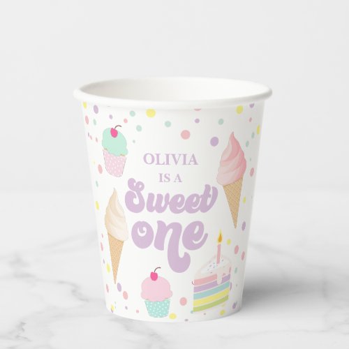 Sweet One Ice Cream and Cake 1st Birthday Paper Cups