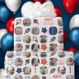 Sweet One Ice Cream Baby&#39;s First Birthday Photo Wrapping Paper