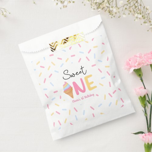 Sweet One Ice Cream First 1st Birthday Party Favor Bag