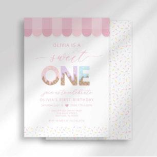 Sweet One Ice Cream First Birthday Invitation