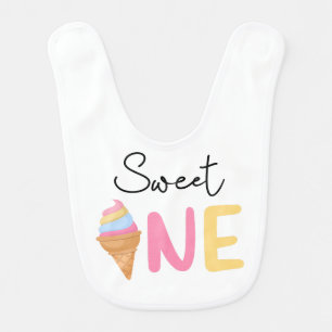Sweet ONE Ice Cream Summer Treat 1st Birthday Baby Bib