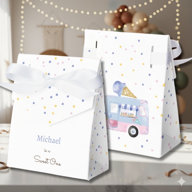Sweet One ice cream truck first birthday Favor Boxes (Creator Uploaded)