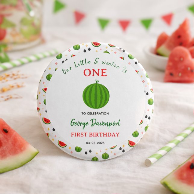Sweet One in a Melon Watermelon 1st Birthday Party Button (Sweet One in a Melon Watermelon 1st Birthday Party button
)