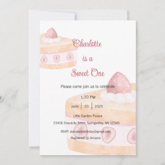 Sweet One Invitation, Dessert One Party Invitation