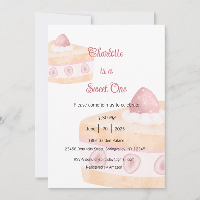 Sweet One Invitation, Dessert One Party Invitation (Front)