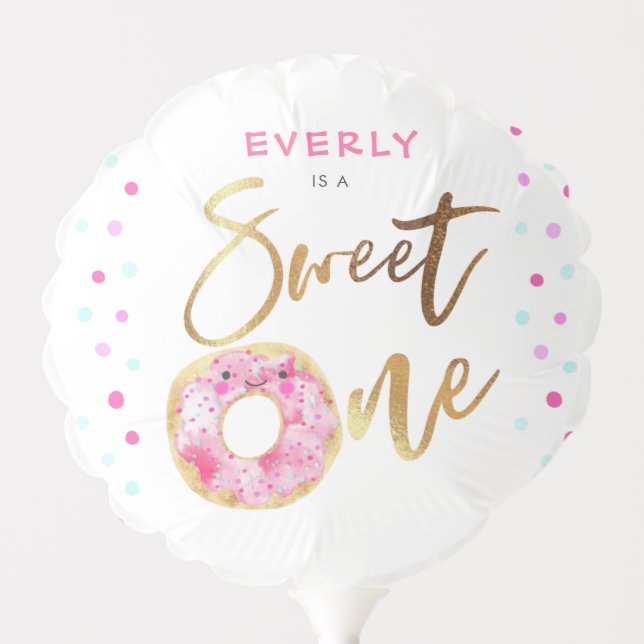 Sweet One Kids 1st Birthday Donut with Photo Balloon (Front)