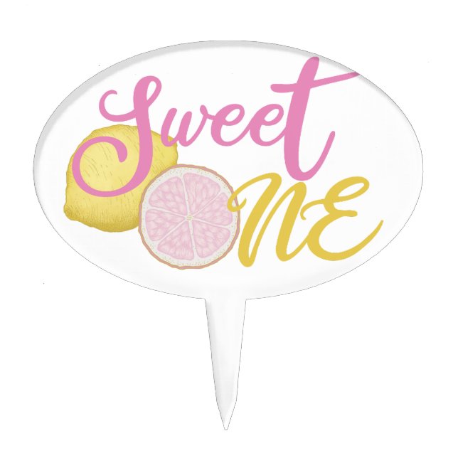 Sweet One Lemon Birthday Cake Topper (Front)
