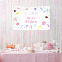 Sweet One Lollipop Candy Birthday Banner