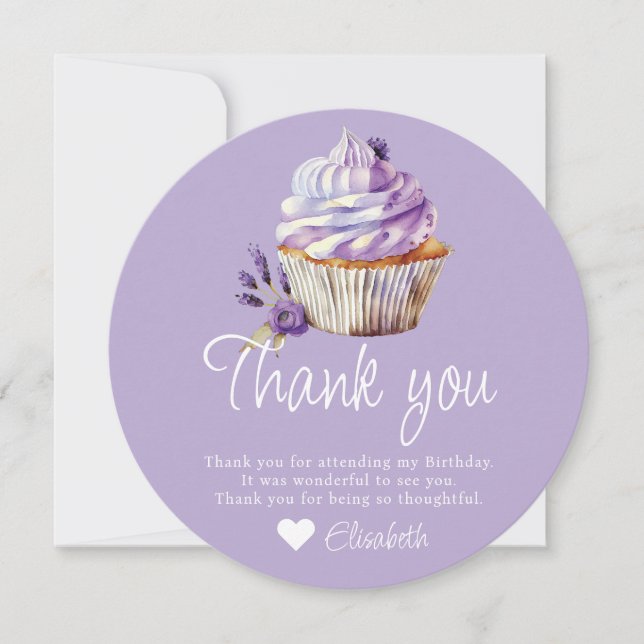 Sweet One Muffin Purple Pastel Thank you (Front)