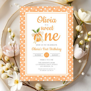 Sweet One Orange Citrus 1st Birthday Invitation